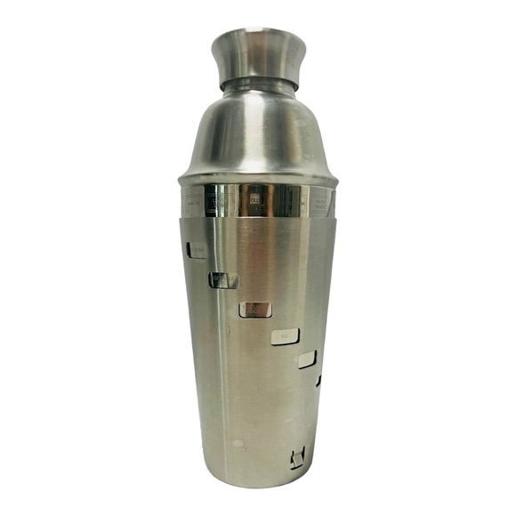 OGGI Dial A Drink Stainless Steel Cocktail Shaker 15 Built-in Recipes Canister - Picture 4 of 5